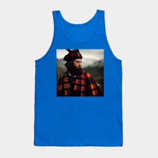 Scottish Highlander in Clan Tartan Tank Top